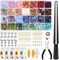 Ring Making Kit with Crystal Beads, 28 Colors Crystal Jewelry Making Kit with Crystals, Jewelry Wire, Pliers and Earring Making Supplies for Jewelry Making